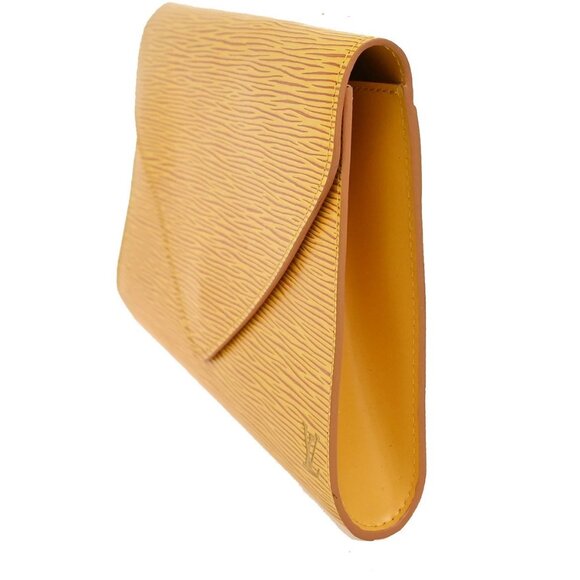 LOUIS VUITTON LV Logo Art Deco Clutch Hand Bag Epi Leather Yellow M52639 05YH583 - Picture 2 of 15